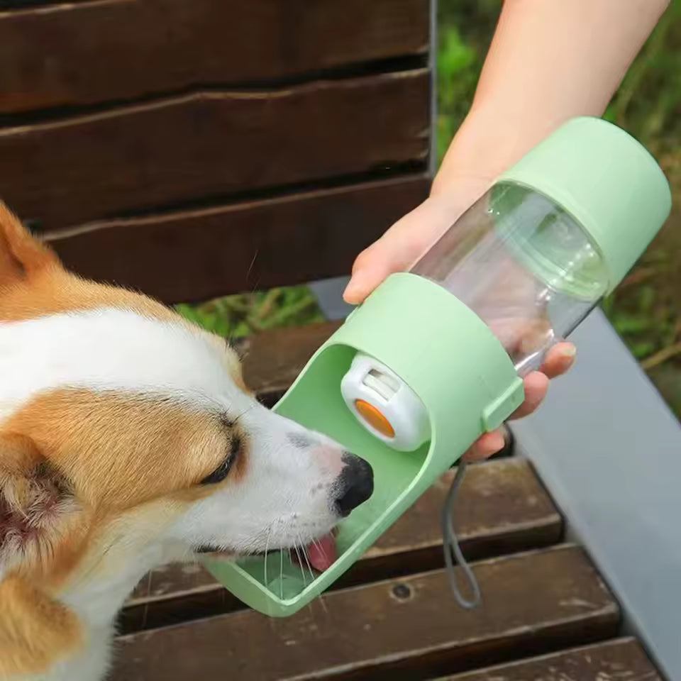 Portable Pet Water Bottle with Food Storage