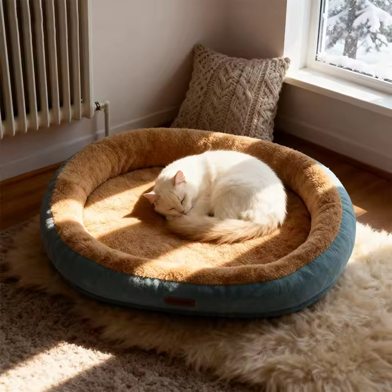 Plush Winter Pet Calming Bed