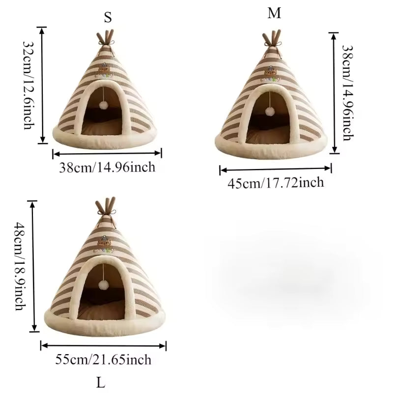 Self Warming Plush Tent Pet Bed