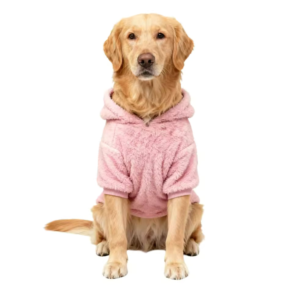 Winter Plush Dog Coat with Hat