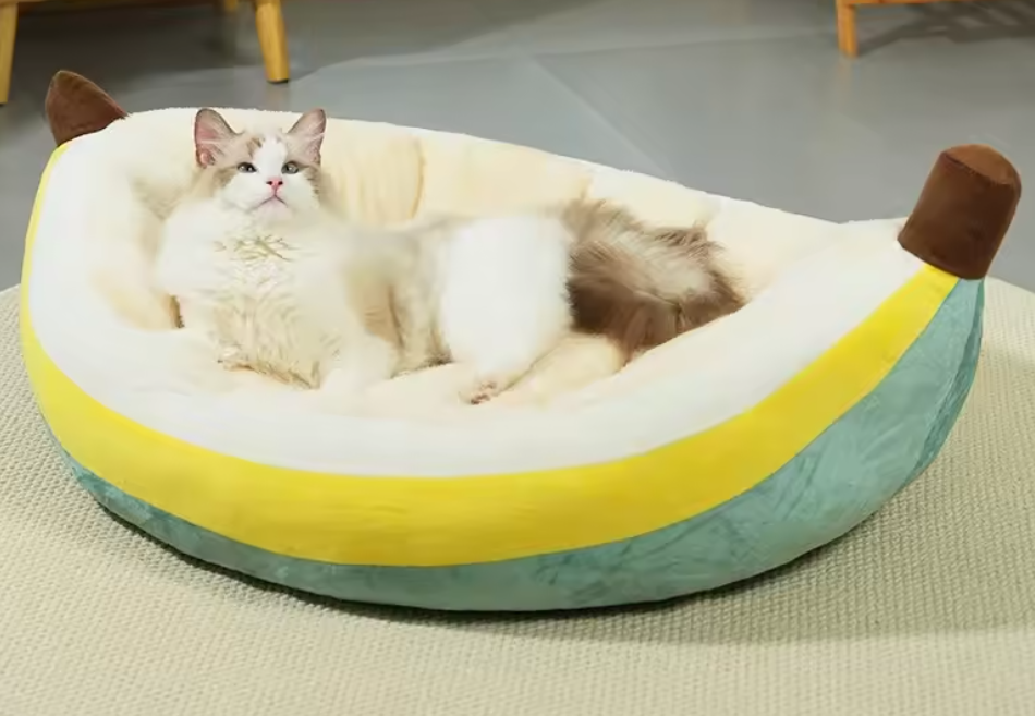 Banana Shaped Cozy Pet Bed