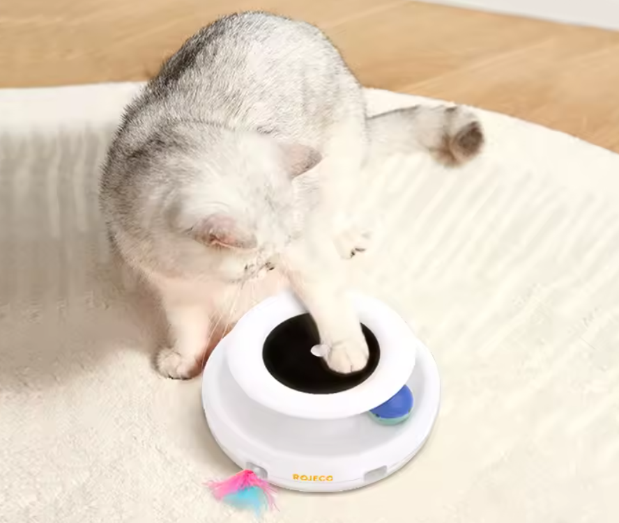 2 in 1 Interactive Feather Ball Cat Toy