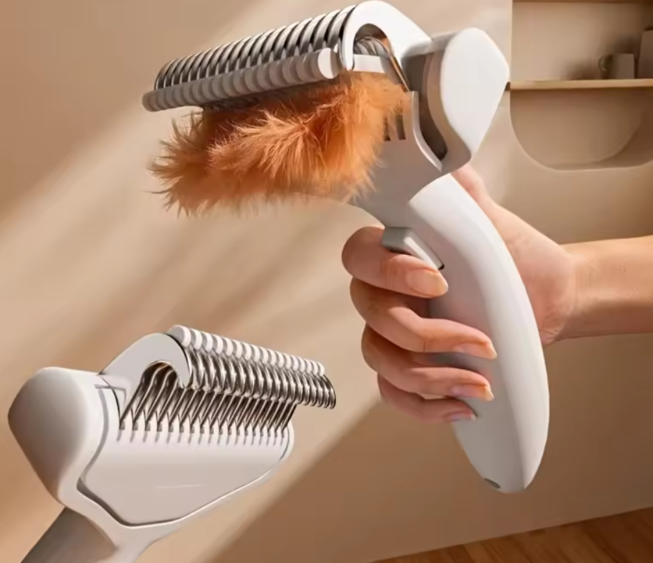 Curved Stainless Steel Pet Deshedding Brush